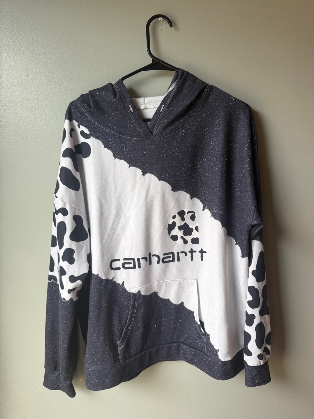 Carhartt Cow Print Colorblock Hoodie XL